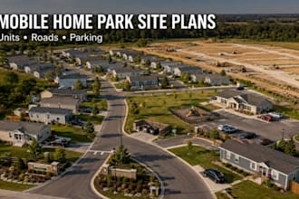 create mobile home park site plans, unit layouts and parking arrangements