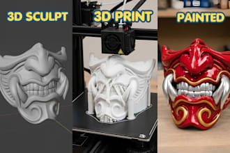 sculpt 3d print and paint custom cosplay masks helmet wearable armor props ship