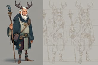 draw concept art and illustration of characters and monsters
