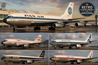 create retro airline liveries and aircraft repaints