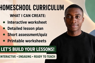 design homeschool curriculum lesson plans with interactive printable worksheet
