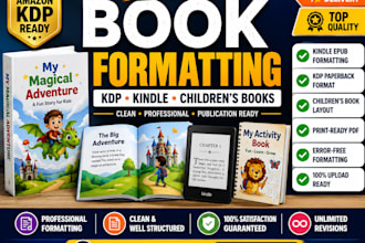book formatting, kdp formatting for children book, kindle formatting
