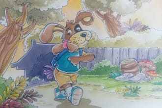 create manually water color illustration