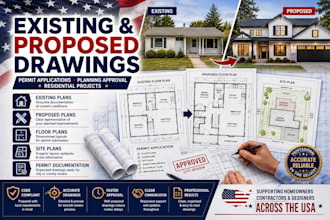 create existing and proposed drawings for permit and planning applications
