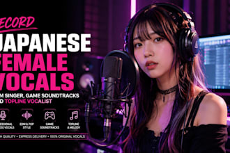 record japanese female vocals, edm singer, game soundtracks and topline vocalist