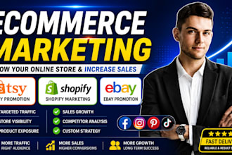 do esty promotion, ebay promotion and shopify marketing to grow sales