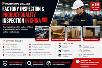 perform factory inspection and product quality inspection in china