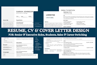 professional ats resume design executive cv formatting and cover letter design