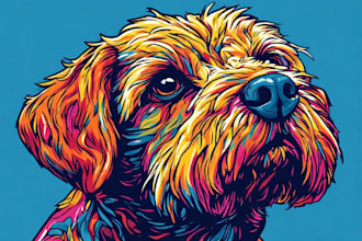 make a marvelous colorful animal pop art and portrait
