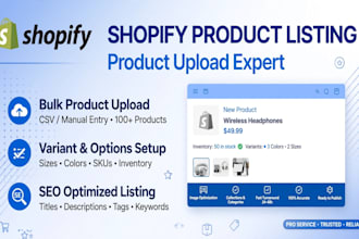 do shopify product data entry and product listing