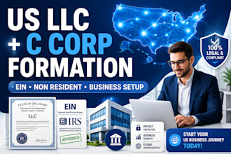 form your US llc or c corp with ein for non resident entrepreneurs