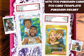 illustrate mtg tcg pokemon card, mtg card tcg card template, pokemon fanart