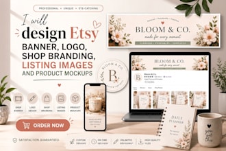 design etsy banner logo shop branding listing images and product mockups