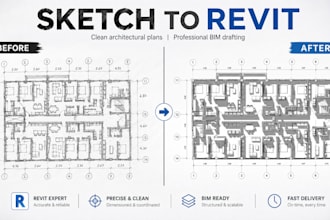 convert your sketch or autocad plan into a professional revit bim model