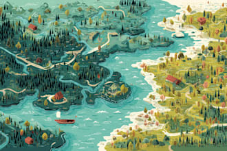 illustrate a creative vector map