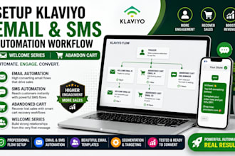 setup klaviyo sms email automation workflow, welcome series abandon cart