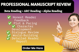 beta read, alpha read, and arc reader your fiction manuscript