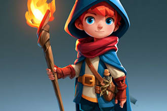 draw 2d game character or 2d game character illustration