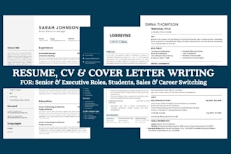 write professional executive ats resume, cv and cover letter