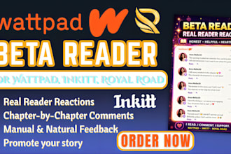 read, comment, interact your wattpad, inkitt, royal road story, beta read novel