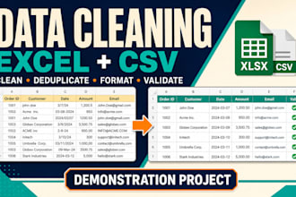 clean format and validate excel or CSV data