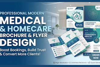design professional modern medical, healthcare, homecare brochure and flyers