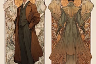 draw anything in art nouveau style
