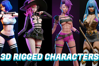 make beautyful 3d character ready to animate and render