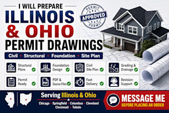 prepare illinois and ohio civil structural permit drawings