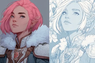 draw a professional dnd fantasy character portrait for your rpg