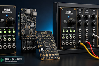 build eurorack midi controller module pcb midi CV gate eurorack panel pcb design