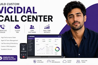 build custom vicidial call center, predictive dialer, cloud pbx, crm software
