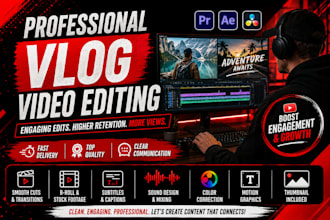 edit engaging vlog videos for youtube with subtitles, b roll
