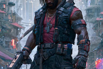 create cyberpunk character art