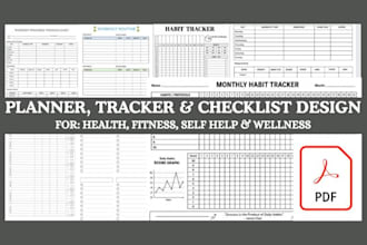 design fitness planner workout tracker habit tracker diet plan workout plan pdf