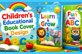 design a childrens educational book cover for teachers and authors