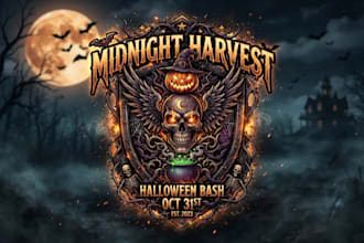design a spooky halloween logo for your brand or event