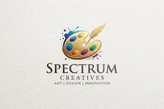 design a creative palette logo for artists and creative brand