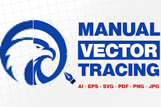 manually vector trace logo or image to vector