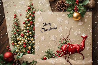create christmas card,illustration, christmas logo