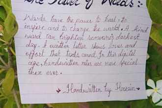 write neat and beautiful english and urdu handwriting