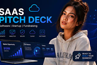 software pitch deck, saas business proposal, fundraising presentation design