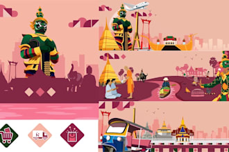 create clean and editable flat vector illustrations