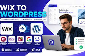 migrate wix to wordpress with seo preservation convert wix to elementor v4 wix