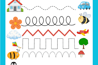 create printable tracing worksheet for preschool and