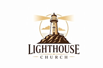make an amazing eye catching  lighthouse  logo design with free vector file