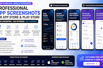 design professional app screenshots for app store and play store aso ios android