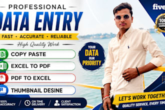 do data entry, copy paste , copy editing