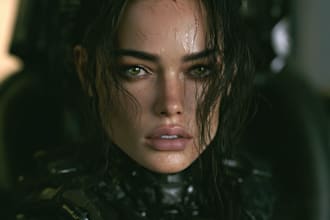 create aaa quality sci fi character concept art