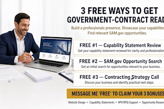 do wix government contract website for samgov bid capability statement, rfp, rfq